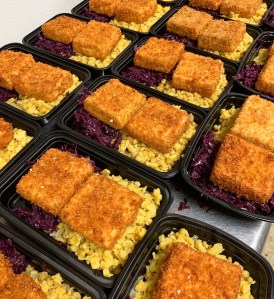 Vegan Tofu Schnitzel and Spaetzle and Braised Cabbage | SoCo Vedge - Vegan Food Delivery Service | Narragansett, Rhode Island