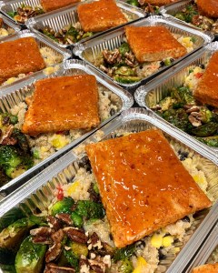 Vegan Chipotle Tempeh with Southwest Quinoa Salad and Roasted Brussel Sprouts | SoCo Vedge - Vegan Food Delivery Service | Narragansett, Rhode Island