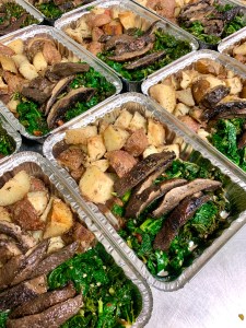 Vegan Grilled Marinated Portobello Mushroom with Rosemary Roasted Potatoes and Garlicky Kale | SoCo Vedge - Vegan Food Delivery Service | Narragansett, Rhode Island