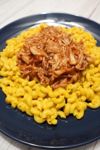 Vegan Macaroni and Cheese topped with BBQ Pulled Jackfruit | SoCo Vedge - Vegan Food Delivery Service | Narragansett, Rhode Island